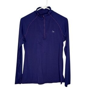 Merino Blend By Paradox Women's Purple 1/4 ZIp Long Sleeve Wool Top Size Large